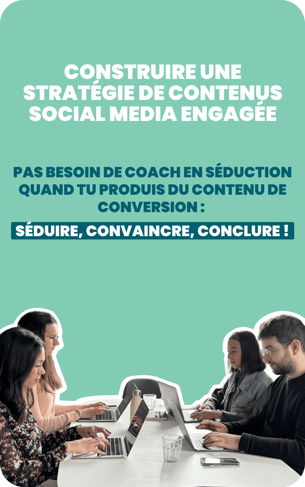 Visuel créatif de personnes devant leurs ordinateurs